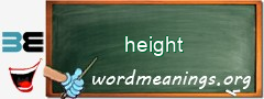 WordMeaning blackboard for height